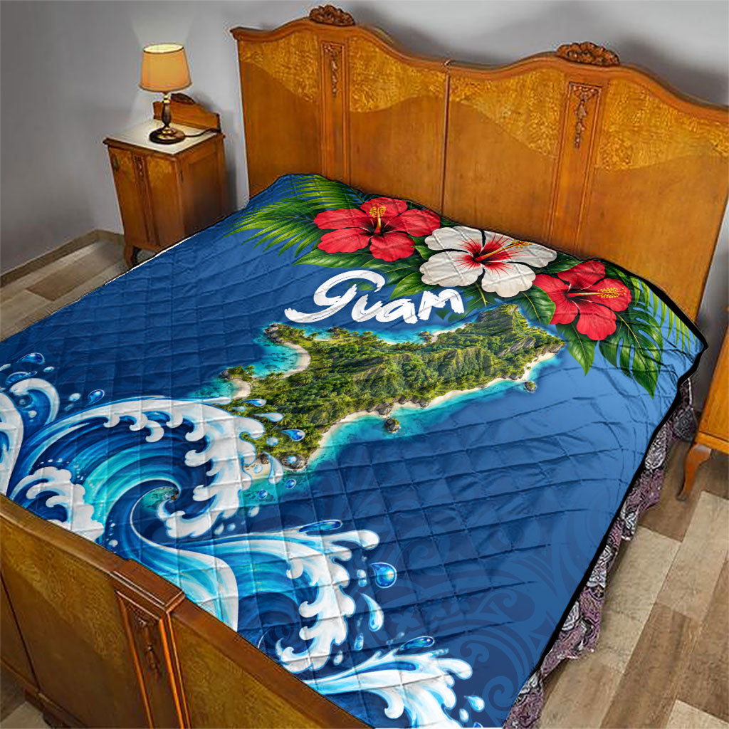 Guam Tropical Island Quilt Hibiscus Floral Ocean Waves TS04 - Polynesian Pride