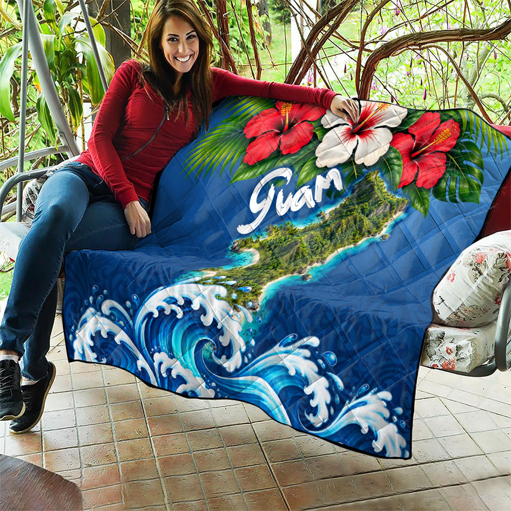 Guam Tropical Island Quilt Hibiscus Floral Ocean Waves TS04 - Polynesian Pride