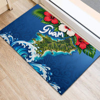 Guam Tropical Island Rubber Doormat Hibiscus Floral Ocean Waves TS04 - Polynesian Pride