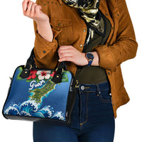 Guam Tropical Island Shoulder Handbag Hibiscus Floral Ocean Waves TS04 - Polynesian Pride