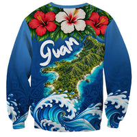 Guam Tropical Island Sweatshirt Hibiscus Floral Ocean Waves TS04 - Polynesian Pride
