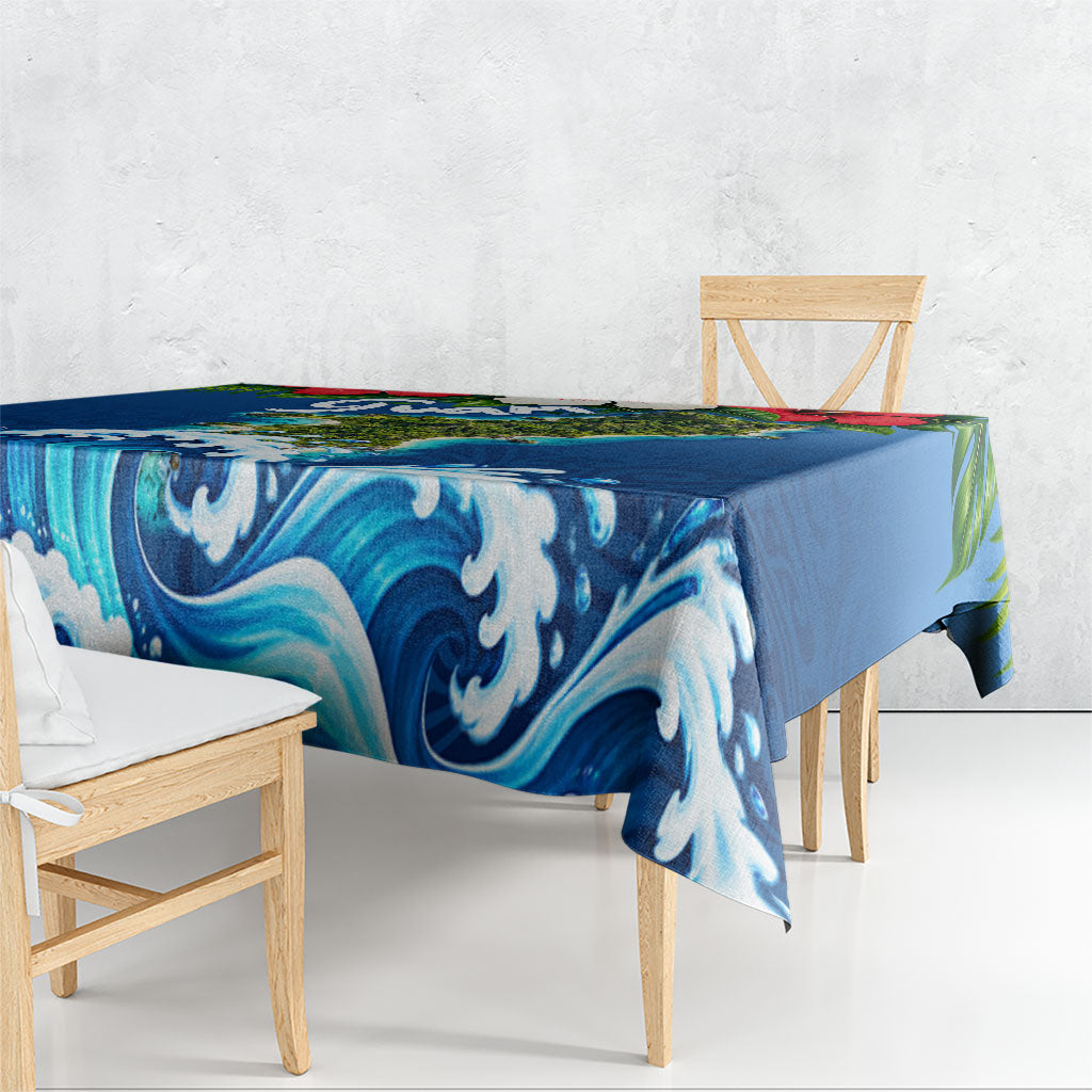 Guam Tropical Island Tablecloth Hibiscus Floral Ocean Waves TS04 - Polynesian Pride