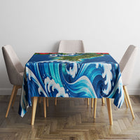 Guam Tropical Island Tablecloth Hibiscus Floral Ocean Waves TS04 - Polynesian Pride