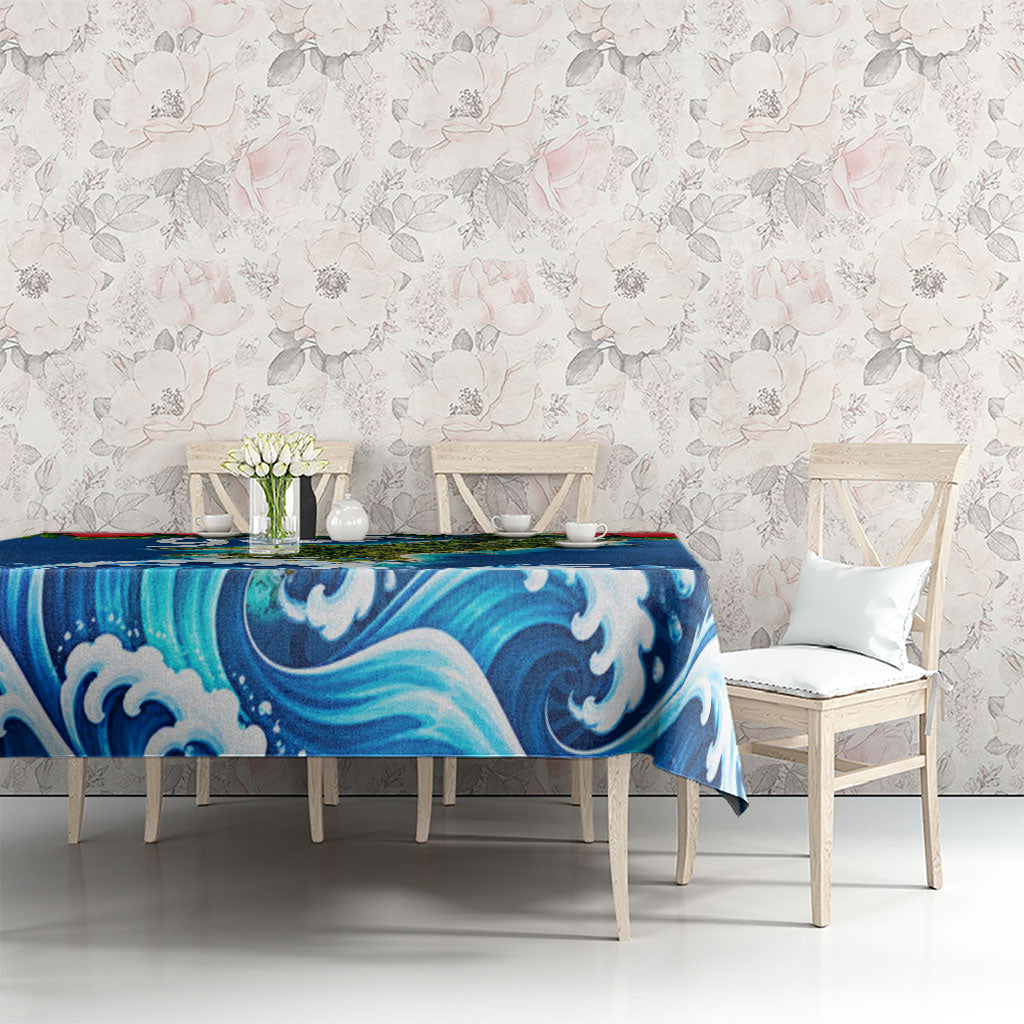 Guam Tropical Island Tablecloth Hibiscus Floral Ocean Waves TS04 - Polynesian Pride