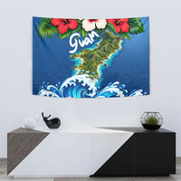 Guam Tropical Island Tapestry Hibiscus Floral Ocean Waves TS04 - Polynesian Pride