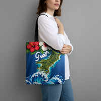 Guam Tropical Island Tote Bag Hibiscus Floral Ocean Waves TS04 - Polynesian Pride