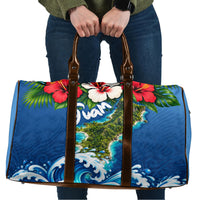 Guam Tropical Island Travel Bag Hibiscus Floral Ocean Waves TS04 Blue Red - Polynesian Pride