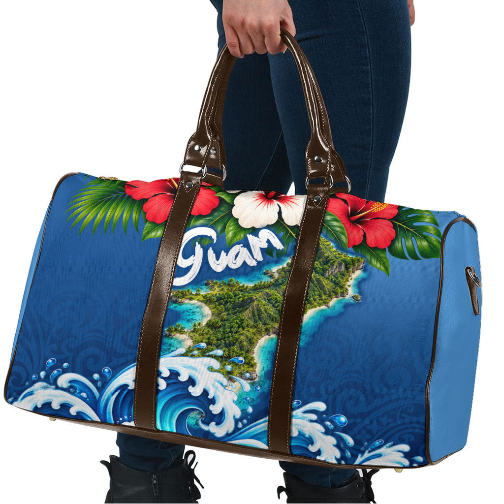 Guam Tropical Island Travel Bag Hibiscus Floral Ocean Waves TS04 - Polynesian Pride