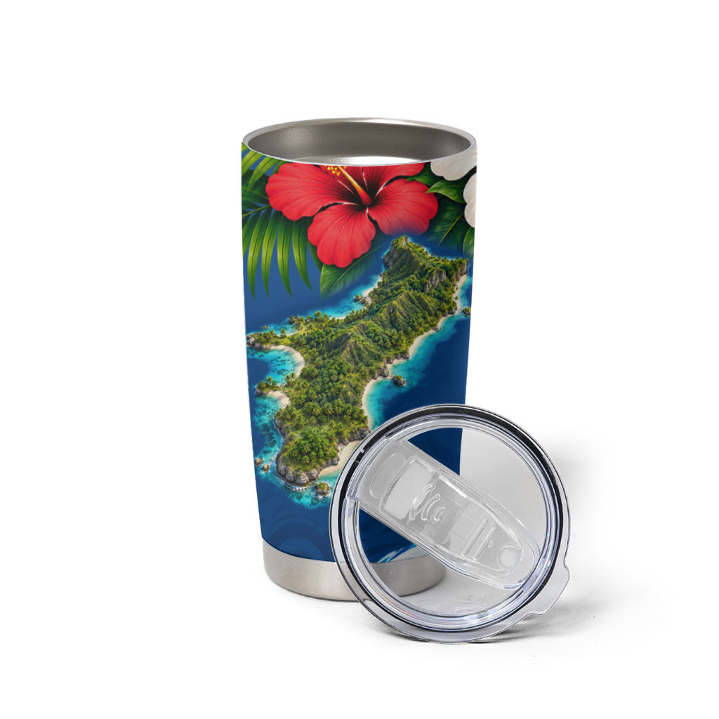 Guam Tropical Island Tumbler Cup Hibiscus Floral Ocean Waves TS04 - Polynesian Pride