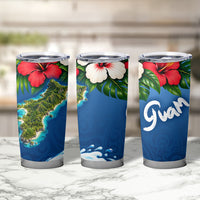 Guam Tropical Island Tumbler Cup Hibiscus Floral Ocean Waves TS04 - Polynesian Pride