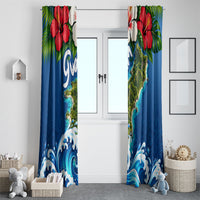 Guam Tropical Island Window Curtain Hibiscus Floral Ocean Waves TS04 - Polynesian Pride