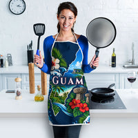 Guam Map Latte Stone Apron Hibiscus Floral Coastal Landscape TS04 - Polynesian Pride
