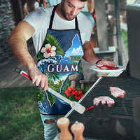 Guam Map Latte Stone Apron Hibiscus Floral Coastal Landscape TS04 - Polynesian Pride