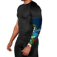 Guam Map Latte Stone Arm Sleeves Hibiscus Floral Coastal Landscape TS04 - Polynesian Pride