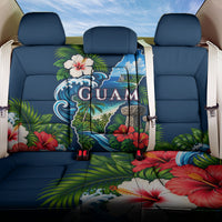 Guam Map Latte Stone Back Car Seat Cover Hibiscus Floral Coastal Landscape TS04 One Size Blue Red - Polynesian Pride
