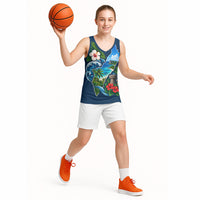 Guam Map Latte Stone Basketball Jersey Hibiscus Floral Coastal Landscape TS04 - Polynesian Pride