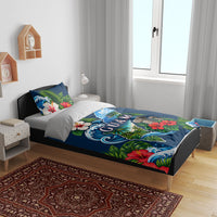 Guam Map Latte Stone Bedding Set Hibiscus Floral Coastal Landscape TS04 - Polynesian Pride