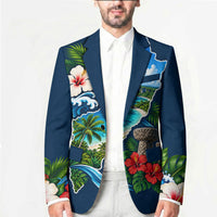 Guam Map Latte Stone Blazer Hibiscus Floral Coastal Landscape TS04 - Polynesian Pride