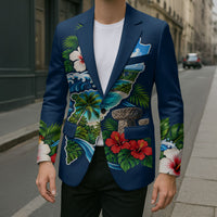 Guam Map Latte Stone Blazer Hibiscus Floral Coastal Landscape TS04 - Polynesian Pride