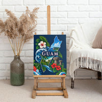 Guam Map Latte Stone Canvas Wall Art Hibiscus Floral Coastal Landscape TS04 - Polynesian Pride