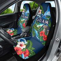 Guam Map Latte Stone Car Seat Cover Hibiscus Floral Coastal Landscape TS04 - Polynesian Pride