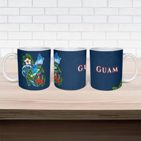 Guam Map Latte Stone Ceramic Mug Hibiscus Floral Coastal Landscape TS04 - Polynesian Pride