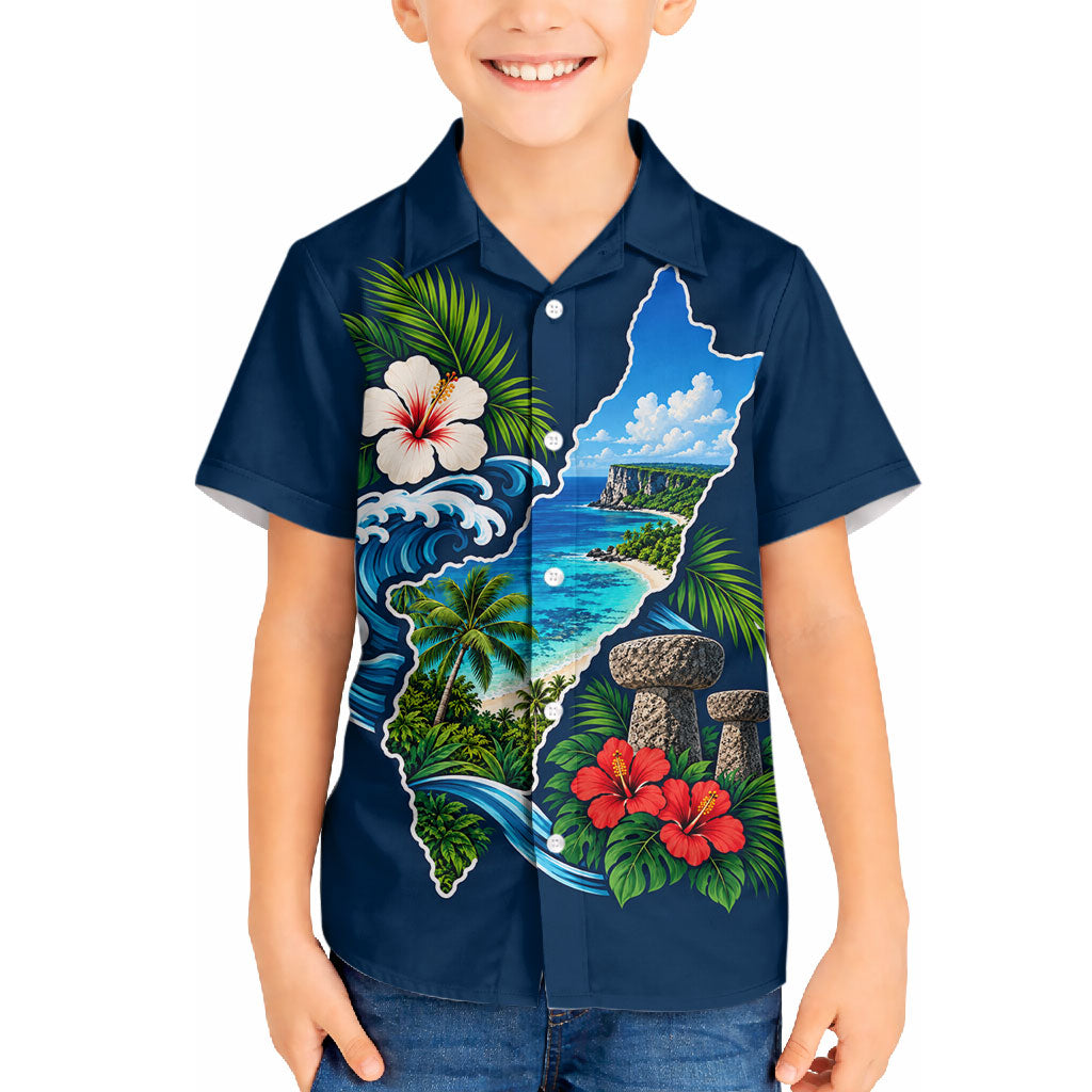 Guam Map Latte Stone Hawaiian Shirt Hibiscus Floral Coastal Landscape TS04 - Polynesian Pride