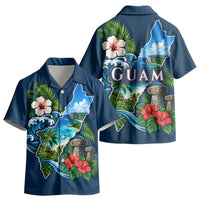 Guam Map Latte Stone Kid Hawaiian Shirt Hibiscus Floral Coastal Landscape TS04 - Polynesian Pride
