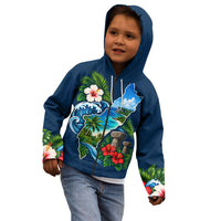 Guam Map Latte Stone Kid Hoodie Hibiscus Floral Coastal Landscape TS04 - Polynesian Pride