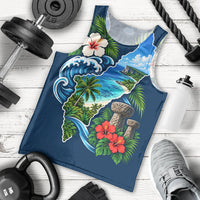 Guam Map Latte Stone Men Tank Top Hibiscus Floral Coastal Landscape TS04 - Polynesian Pride