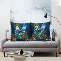 Guam Map Latte Stone Pillow Cover Hibiscus Floral Coastal Landscape TS04 - Polynesian Pride