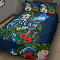 Guam Map Latte Stone Quilt Bed Set Hibiscus Floral Coastal Landscape TS04 - Polynesian Pride