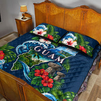 Guam Map Latte Stone Quilt Bed Set Hibiscus Floral Coastal Landscape TS04 - Polynesian Pride