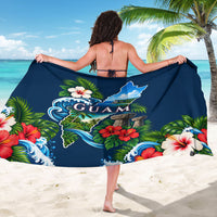 Guam Map Latte Stone Sarong Hibiscus Floral Coastal Landscape TS04 - Polynesian Pride