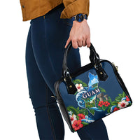 Guam Map Latte Stone Shoulder Handbag Hibiscus Floral Coastal Landscape TS04 - Polynesian Pride