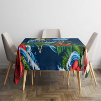 Guam Map Latte Stone Tablecloth Hibiscus Floral Coastal Landscape TS04 - Polynesian Pride