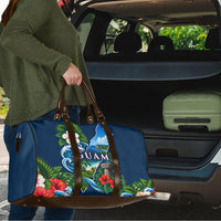 Guam Map Latte Stone Travel Bag Hibiscus Floral Coastal Landscape TS04 - Polynesian Pride