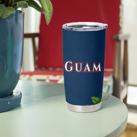 Guam Map Latte Stone Tumbler Cup Hibiscus Floral Coastal Landscape TS04 - Polynesian Pride