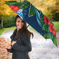 Guam Map Latte Stone Umbrella Hibiscus Floral Coastal Landscape TS04 - Polynesian Pride