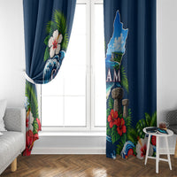 Guam Map Latte Stone Window Curtain Hibiscus Floral Coastal Landscape TS04 - Polynesian Pride