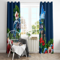 Guam Map Latte Stone Window Curtain Hibiscus Floral Coastal Landscape TS04 - Polynesian Pride