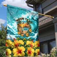 Personalized Hawaii 60th Birthday Eagle Garden Flag Tropical Sunset Beach Hibiscus Ocean Wave