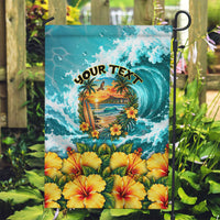 Personalized Hawaii 60th Birthday Eagle Garden Flag Tropical Sunset Beach Hibiscus Ocean Wave