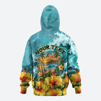 Personalized Hawaii 60th Birthday Eagle Hoodie Tropical Sunset Beach Hibiscus Ocean Wave TS04 - Polynesian Pride