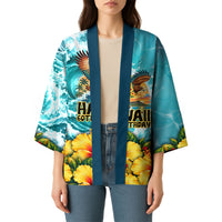 Personalized Hawaii 60th Birthday Eagle Kimono Tropical Sunset Beach Hibiscus Ocean Wave TS04 - Polynesian Pride