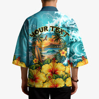 Personalized Hawaii 60th Birthday Eagle Kimono Tropical Sunset Beach Hibiscus Ocean Wave TS04 - Polynesian Pride