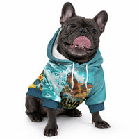 Personalized Hawaii 60th Birthday Eagle Pet Hoodie Tropical Sunset Beach Hibiscus Ocean Wave