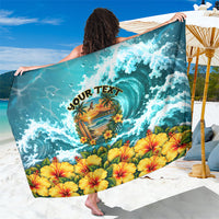 Personalized Hawaii 60th Birthday Eagle Sarong Tropical Sunset Beach Hibiscus Ocean Wave