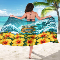 Personalized Hawaii 60th Birthday Eagle Sarong Tropical Sunset Beach Hibiscus Ocean Wave