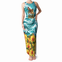 Personalized Hawaii 60th Birthday Eagle Tank Maxi Dress Tropical Sunset Beach Hibiscus Ocean Wave